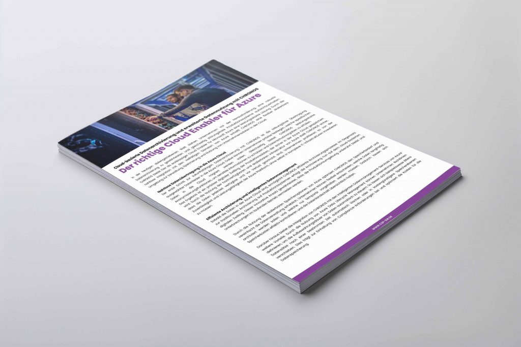 CHRONOS Datenarchivierung - Datenblatt zu Cloud Enabler gedruckt