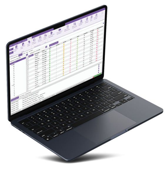 Software CHRONOS zur Revisionssicheren Datenbankarchivierung dargestellt im Laptop